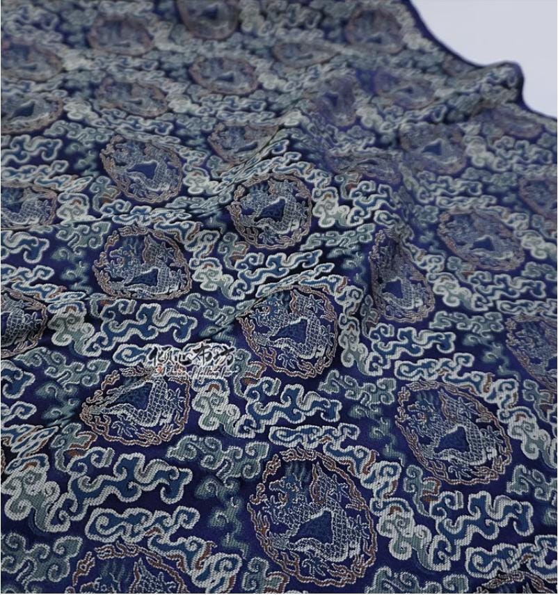 Silk Brocade Fabric: Chinese Song Dynasty Style, 29.5" Wide