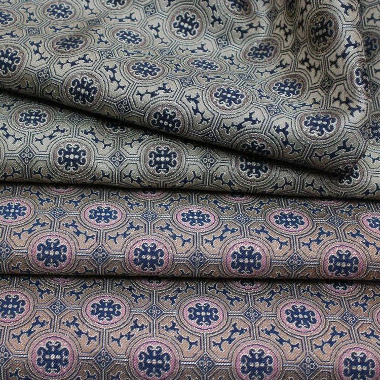 Song Brocade Fabric: 55"W Silk Rayon Blend, Chinese Element
