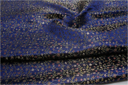 Floral Chinese Brocade Fabric: Silk Rayon Blend, 35" Wide