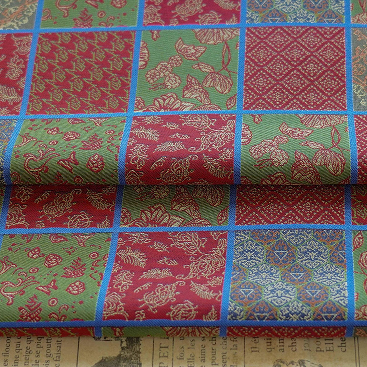 Floral Jacquard Woven Fabric: Embossed Upholstery Sewing DIY - 55"W