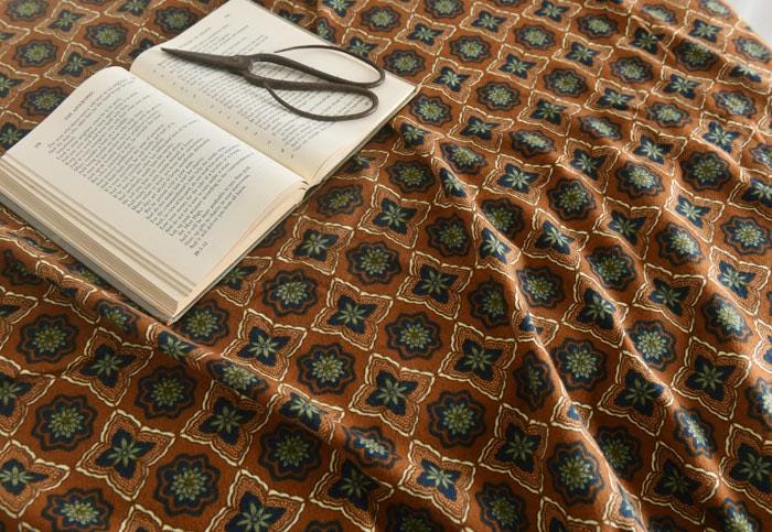 Tissu de coton japonais : imprimé floral à carreaux, matériel de couture