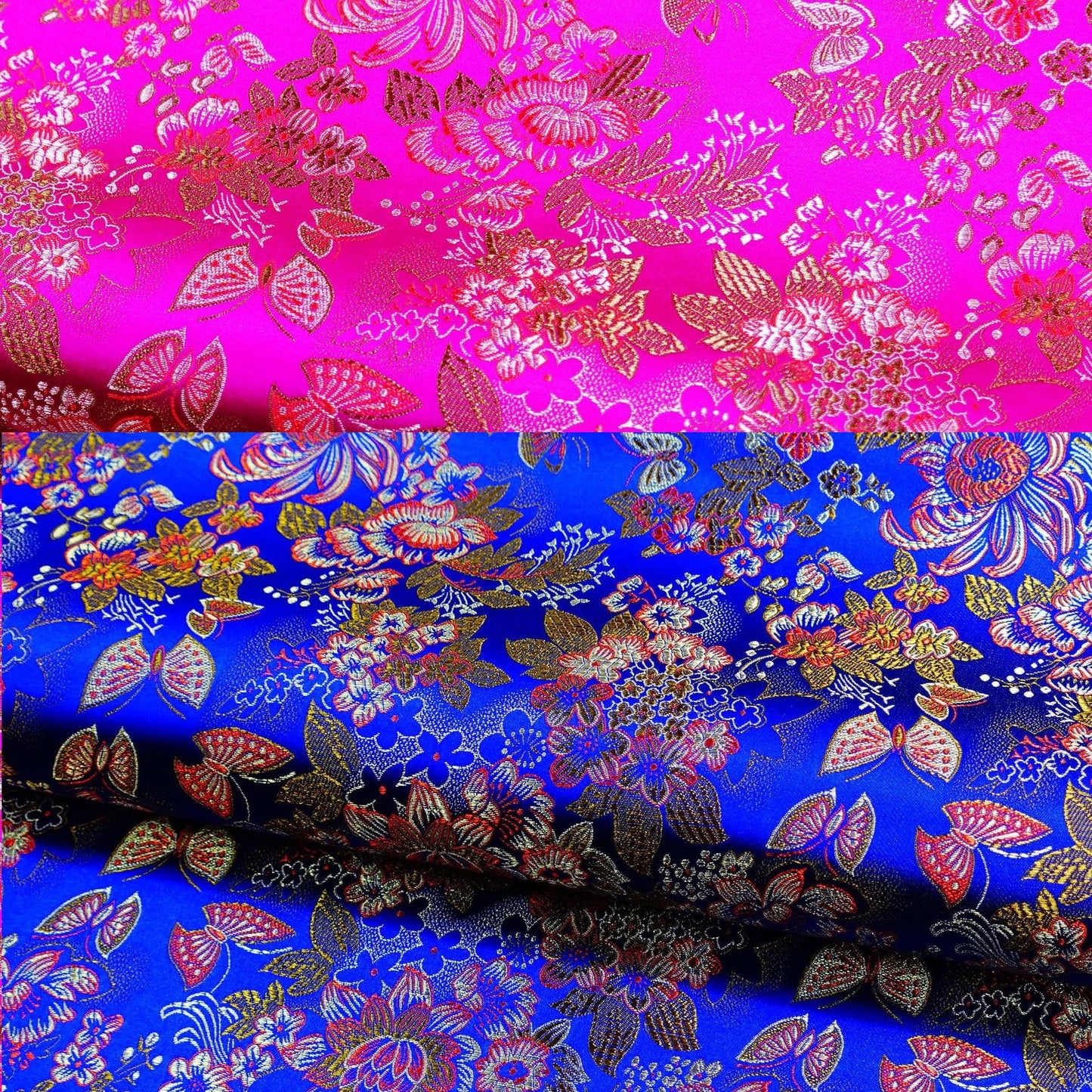 Butterfly Brocade Fabric: 45"W Silk Rayon Blend, Costume Decor