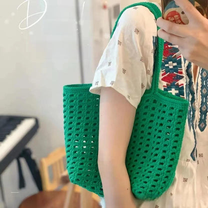 Sac au crochet gaufré tissé à la main : Kit de laine fait main à faire soi-même