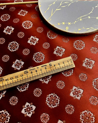 Nishijin Brocade Fabric: Tang Dynasty Pipa Pattern, Gold Thread (59"W)