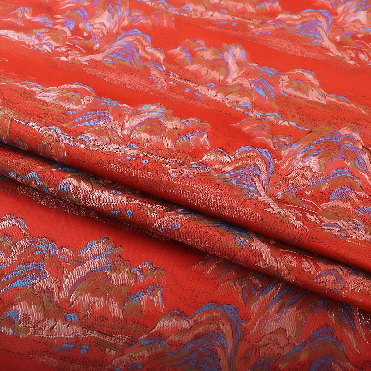Tissu tissé Nishijin : Motif Montagne d'Or, tissu d'ameublement japonais, 114 cm de large