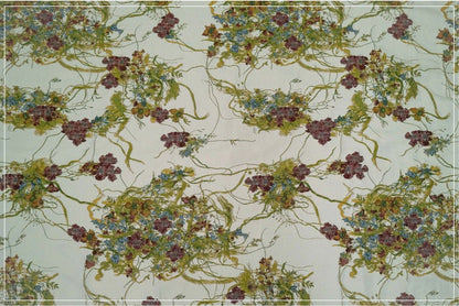 Vine Flower Jacquard Fabric: 3D Oil Painting Texture, 58" Wide