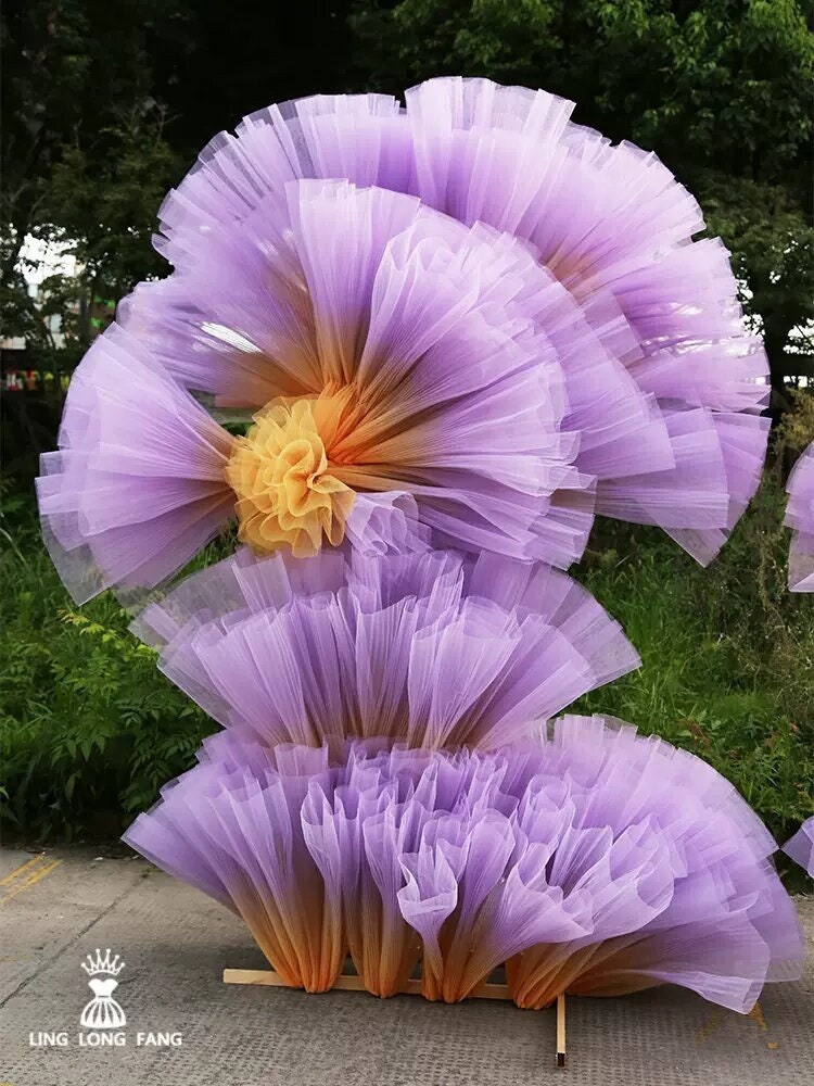 Pleated Hard Yarn Tulle Fabric: 59" Wide Designer Material