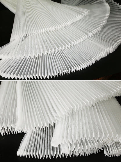 Pleated Hard Yarn Tulle Fabric: 63" Wide Designer Material