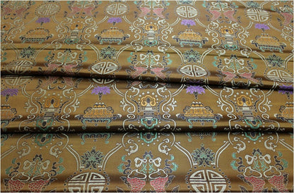 Pisces Double Fish Silk Brocade Fabric: 35"W Cheongsam Material