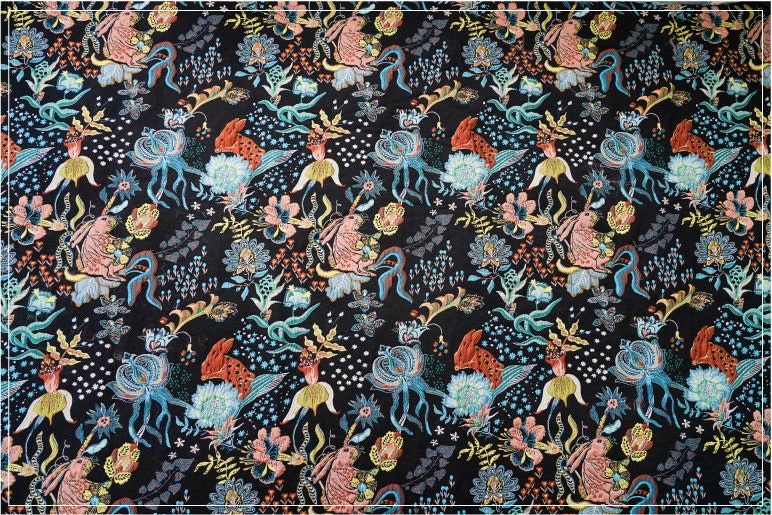 Gold Thread Jacquard Fabric: 3D Floral Upholstery, Quilting - 50"W