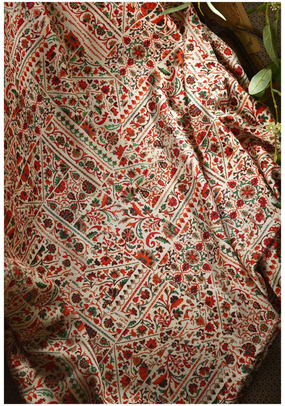 Tissu satin de coton à motif Dunhuang : largeur 140 cm, pour costumes et décoration