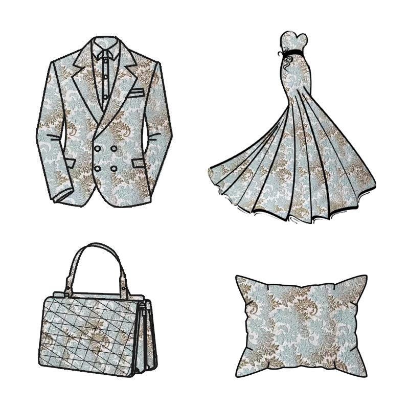 Tissu jacquard gaufré 3D, largeur 58 pouces