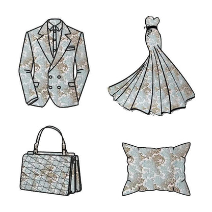 Tissu jacquard gaufré 3D, largeur 58 pouces