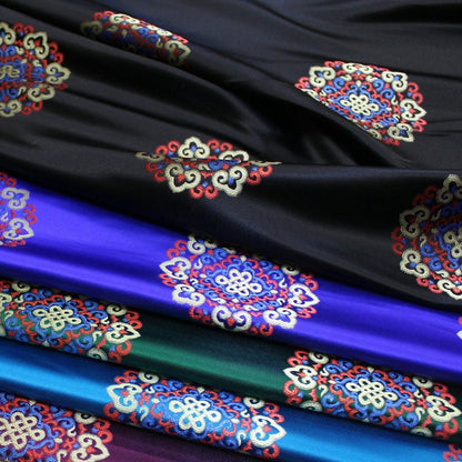 Chinese Brocade Fabric: Mongolian Gown Robe Decoration (29.5"W)