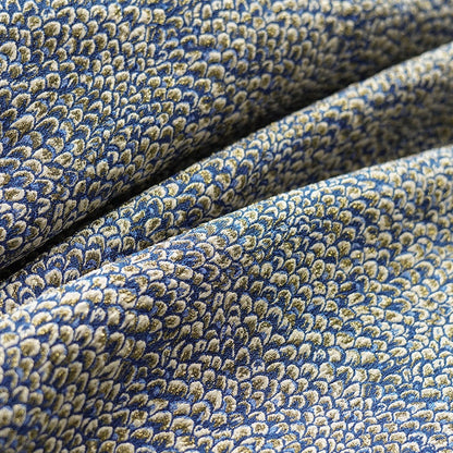 Metallic Damask Jacquard Fabric: 3D Fish Scale Texture, 53" Wide