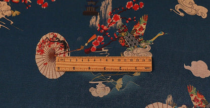 Tissu imprimé en soie, lin et rayonne : 157 cm de large, matériau de couture pour ameublement