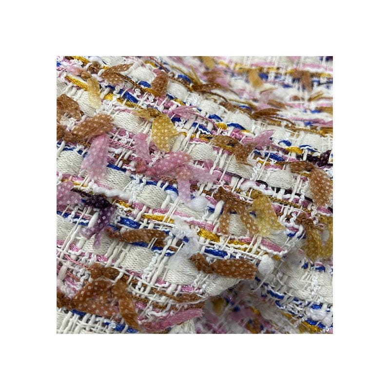 Coarse Woven Tweed Fabric: Sequin Sparkle Fashion Material (59"W By 1 Meter)