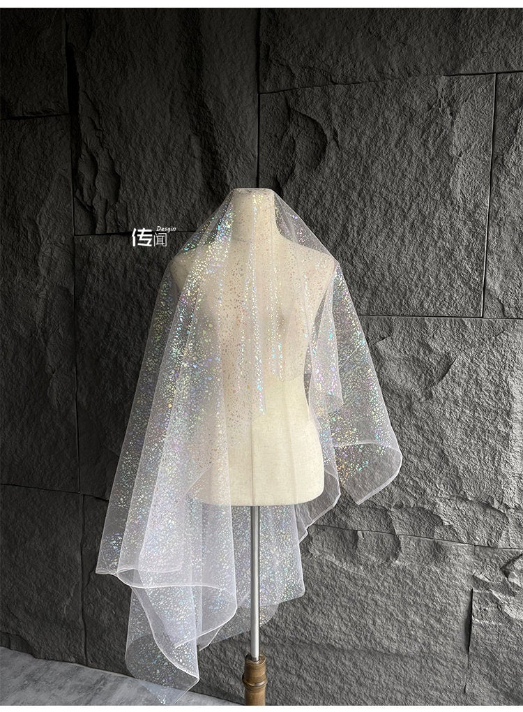 Light Pink Gradient Mesh Fabric, Designer Lace, Costume, Doll Making