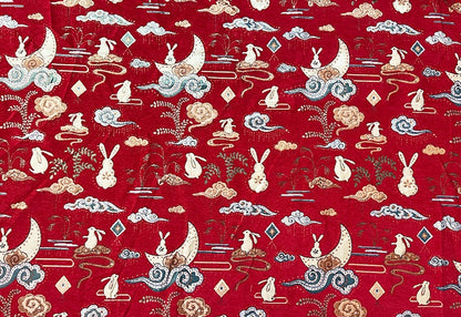 Rabbit Brocade Jacquard Fabric: 57"W Chenille Upholstery, Costume, Decor