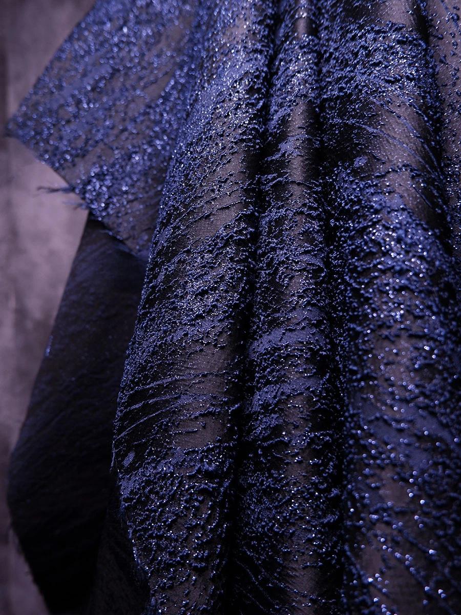 Textured Upholstery Fabric: 3D Grain, Silver Thread, Wrinkled Silk