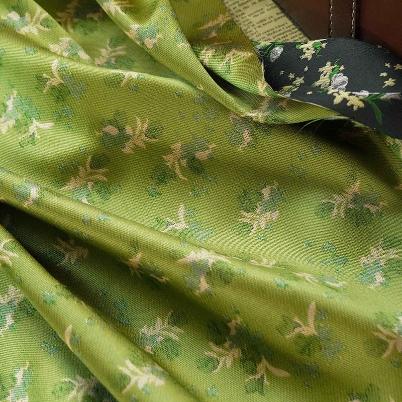 Reversible Jacquard Fabric: Floral Embossed Rayon Blend, 59"W