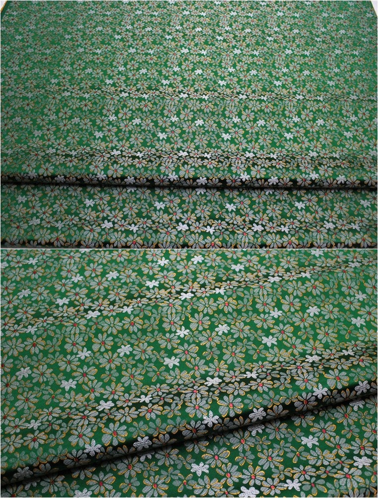 Tissu brocart de soie à motif marguerite : tissu de mariage chinois