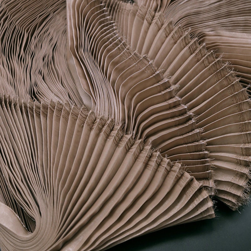 Pleated Organza Fabric: Soft Yarn, Stiff Texture, 59" Wide