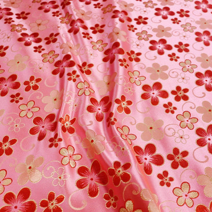 Brocart de soie à motif floral : 75 cm de large. Idéal pour l’ameublement, les costumes et la décoration.