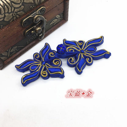 Boutons de cheongsam en satin à motif papillon faits main : fermeture à nœud chinois