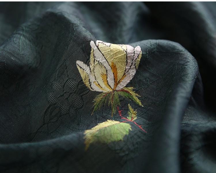 Tissu Tencel Ramie : Tissu à coudre imprimé roses, largeur 150 cm