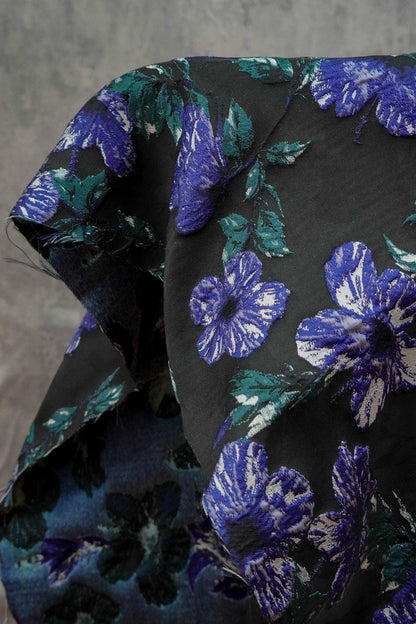 Gold Thread Jacquard Woven Fabric: 3D Floral Embossed Upholstery, Costume, Sewing - 55"W