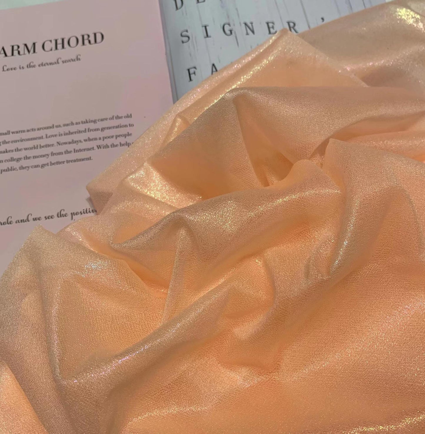 Holographic Linen Blend Fabric ��� Diamond Shi" Wide