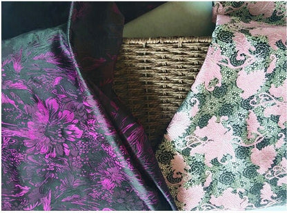 Hibiscus Silk Brocade Fabric (29.5" Width) - Sewing & Wedding