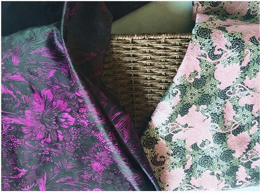 Hibiscus Silk Brocade Fabric (29.5" Width) - Sewing & Wedding
