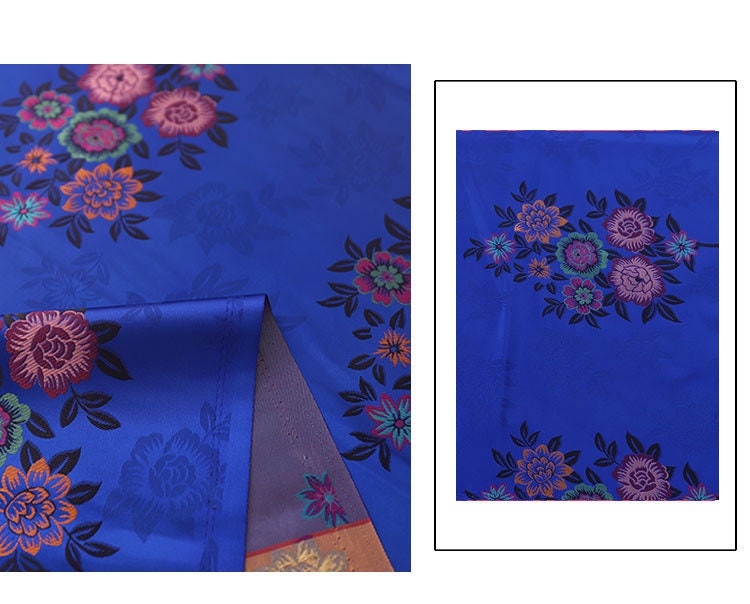 Tissu brocart jacquard à motifs floraux : rayonne rouge (matériel de couture)