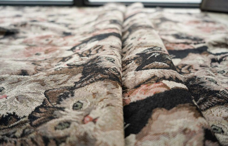 Dog Print Jacquard Fabric: Upholstery Sewing Material, 59" Wide