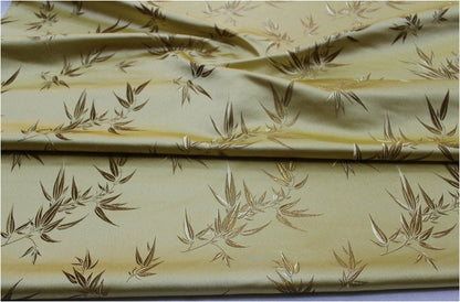 Leaves & Flower Brocade Fabric: Silk Rayon Blend, 29.5" Wide