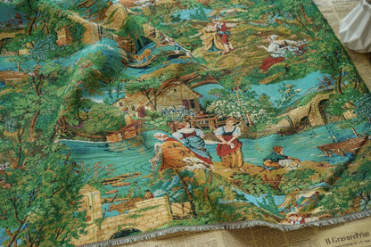 Jacquard Woven Fabric: Oil Painting Pattern, 50% Cotton (59"W)