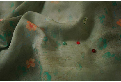 Rose Pattern Ramie Fabric: Soft Clothing & Home Textile (55"W)