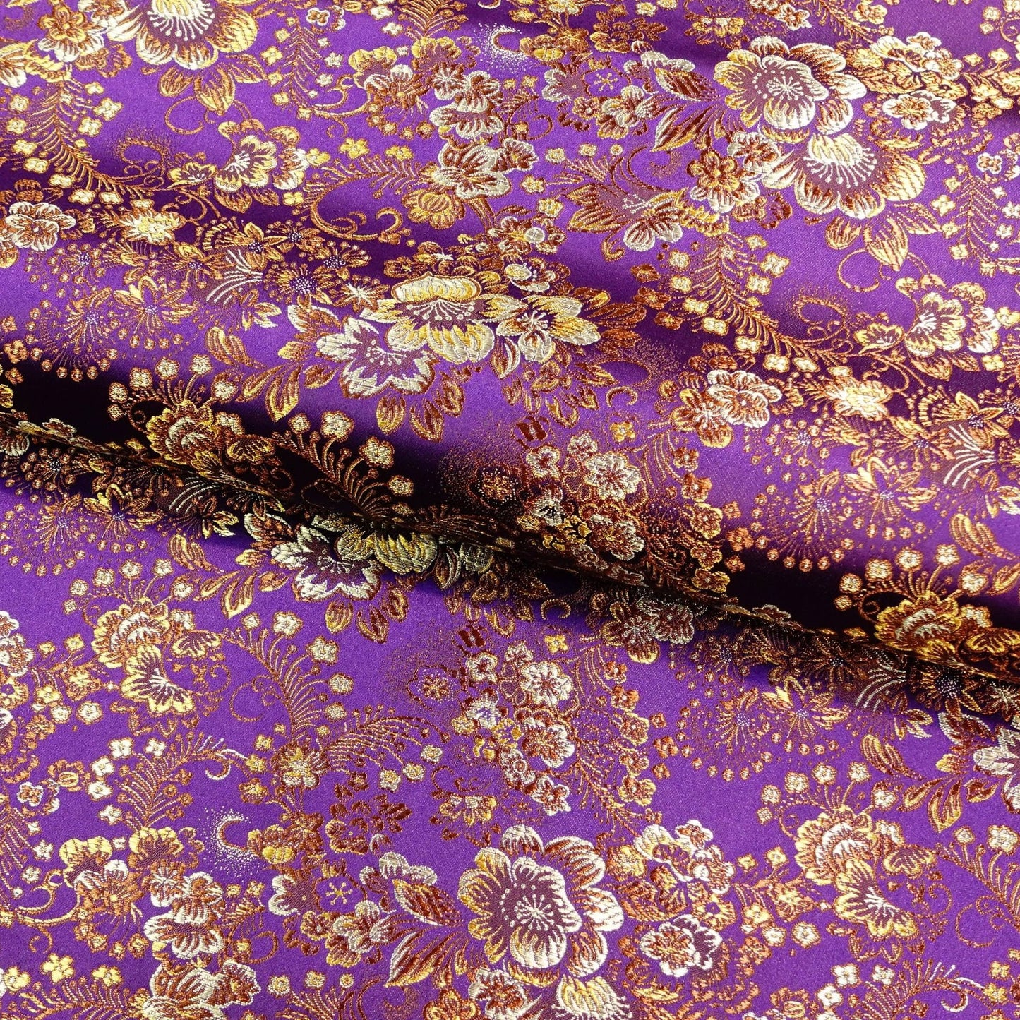 Peony Brocade Fabric: Colorful Cheongsam Qipao Sewing Material, 45"W