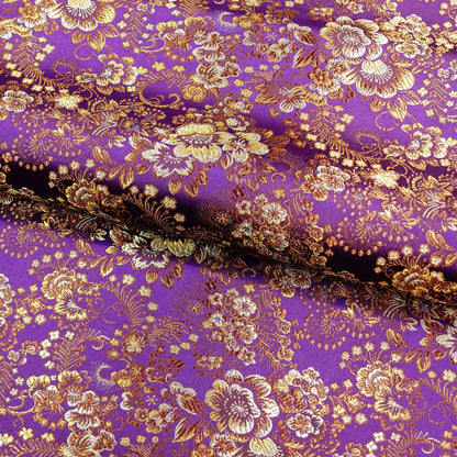 Peony Brocade Fabric: Colorful Cheongsam Qipao Sewing Material, 45"W
