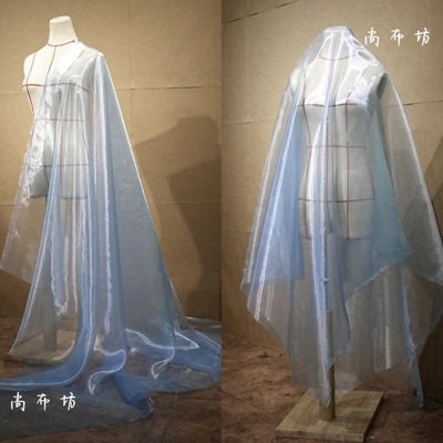 Tissu organza en fil cristal : maille légère, robe Hanfu, confection de poupées (59"L)