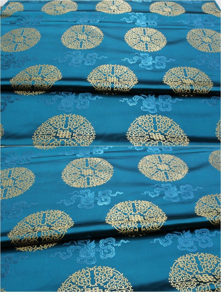 Chinese Brocade Fabric: Mongolian Gown Style, 29.5"W
