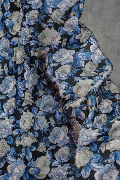 Vintage Rose Jacquard Fabric: Embossed 3D Floral Brocade, 57" Wide