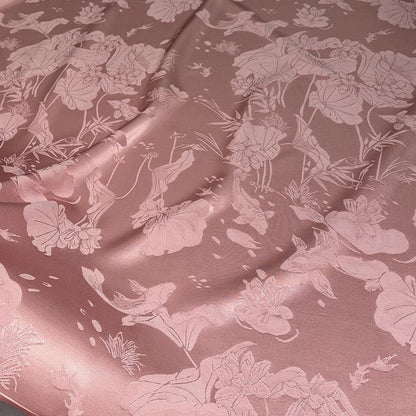 Lotus Jacquard Satin Damask Fabric: 59" Wide Rayon Sewing Material