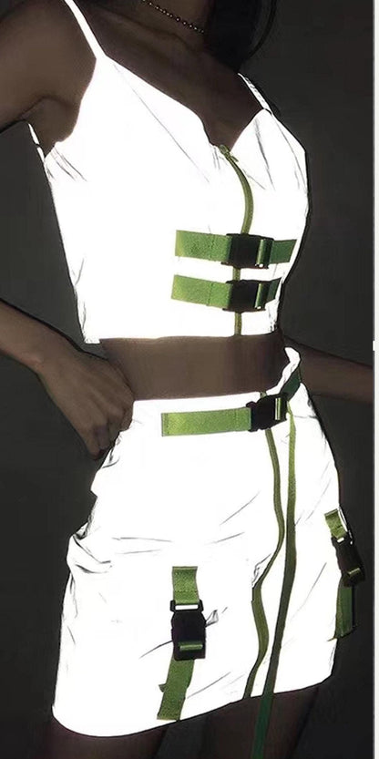 High Visibility Reflective Fabric: Silver Luminescent Polyester