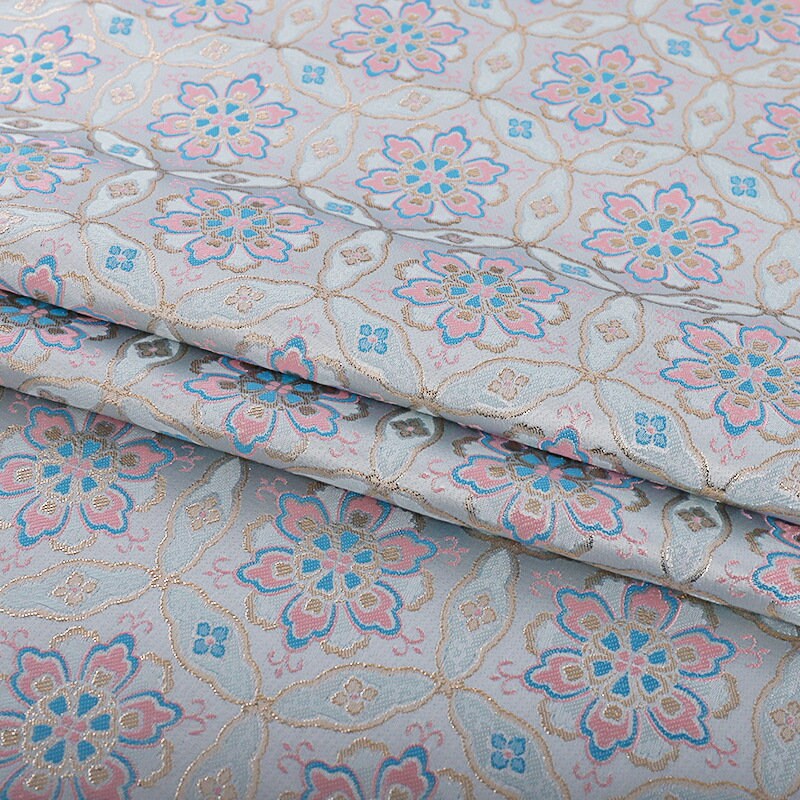 Floral Brocade Fabric: 59"W Dunhuang Baoxiang Style