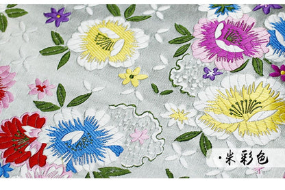 Tissu brocart à motif de pivoines : style chinois, largeur 75 cm
