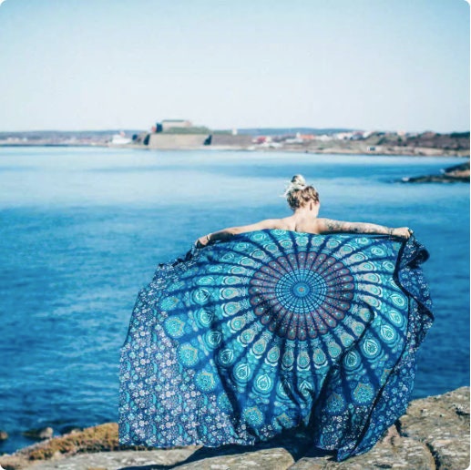 Mandala Tapestry: Bohemian Wall Hanging, Sofa Throw (140x200cm)