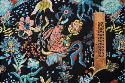 Gold Thread Jacquard Fabric: 3D Floral Upholstery, Quilting - 50"W